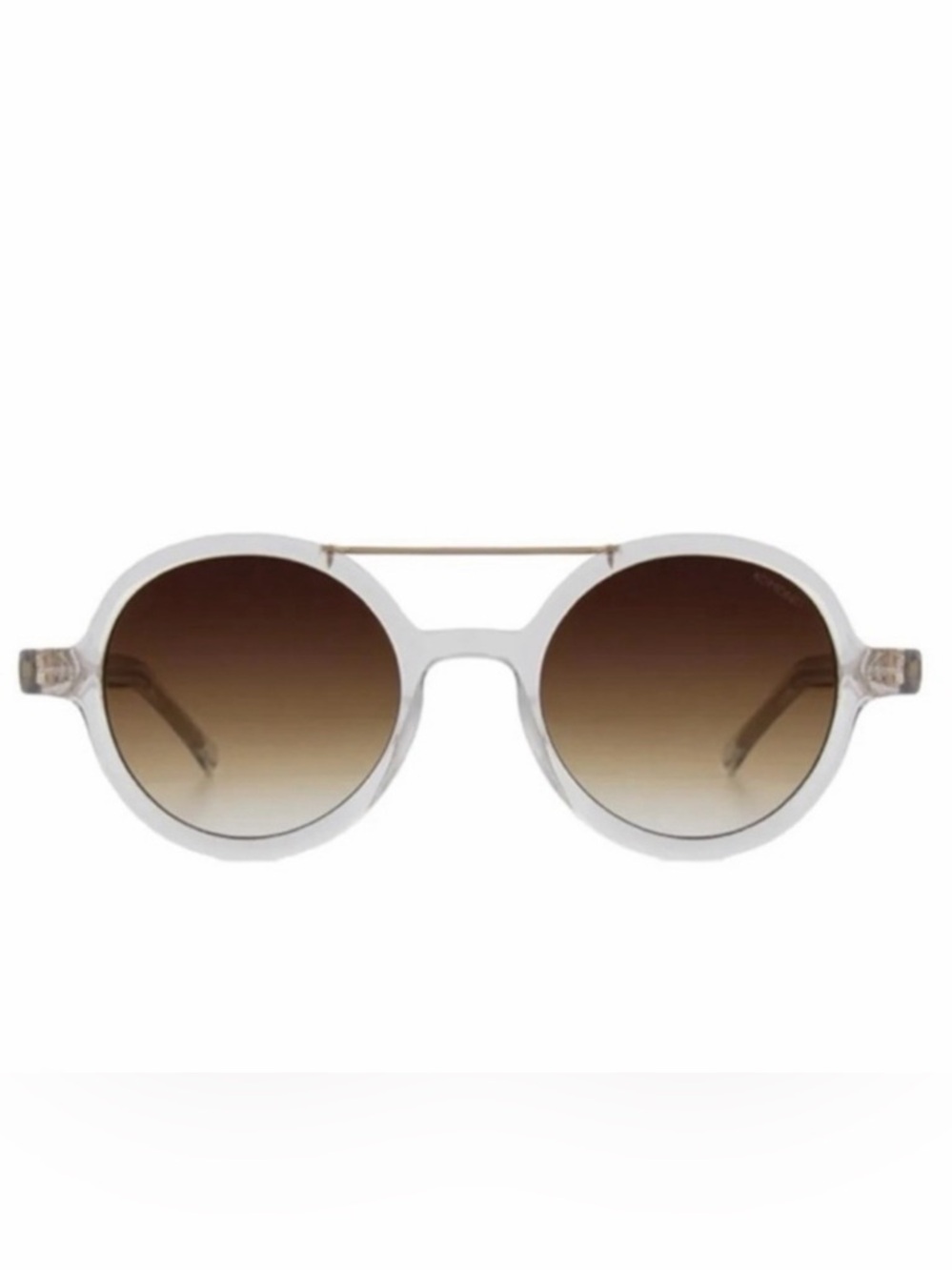 KOMONO Vivien Clear Sunglasses NEW Round Gold UV400 - Picture 12 of 12